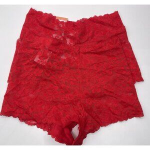 Auden Panties Boyshort Womens Size XS 0-2 Red Floral Valentine’s Day‎ Lot Of 2